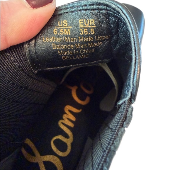 Sam Edelman Black Bellamie Square Toe Ankle Boot Bootie with Hardware - Size 6.5 - Picture 9 of 16